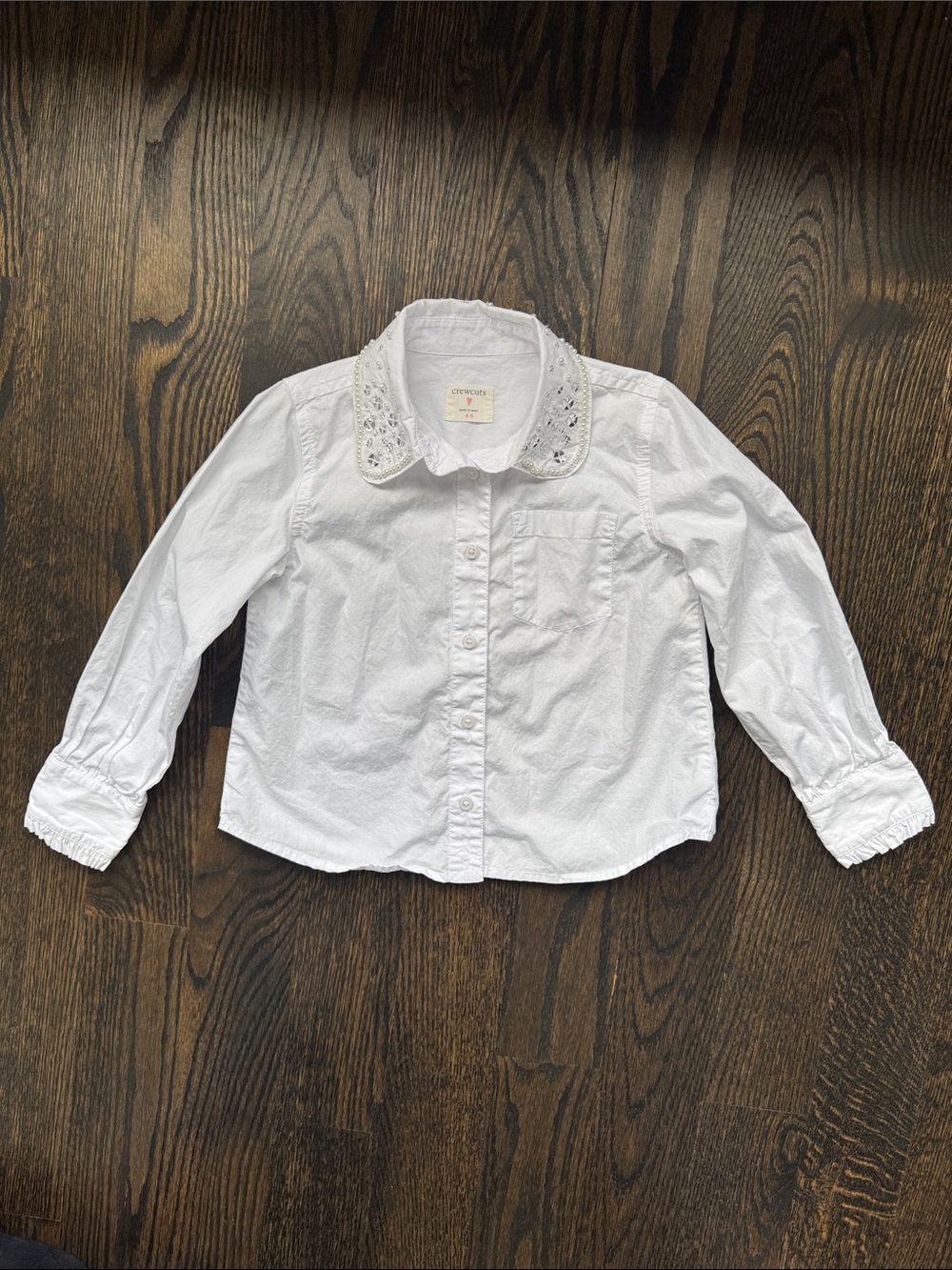 J. Crew Crewcuts Long Sleeve Button Down with Sequins Collar